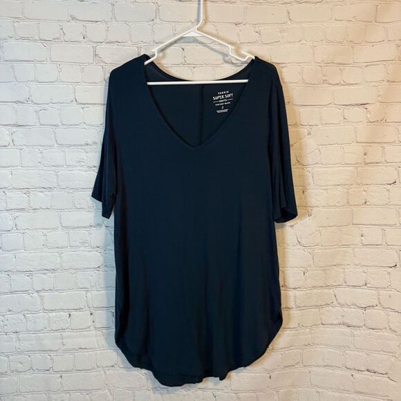 Torrid Super Soft Knits Blue Tee Size 2 - Picture 1 of 7